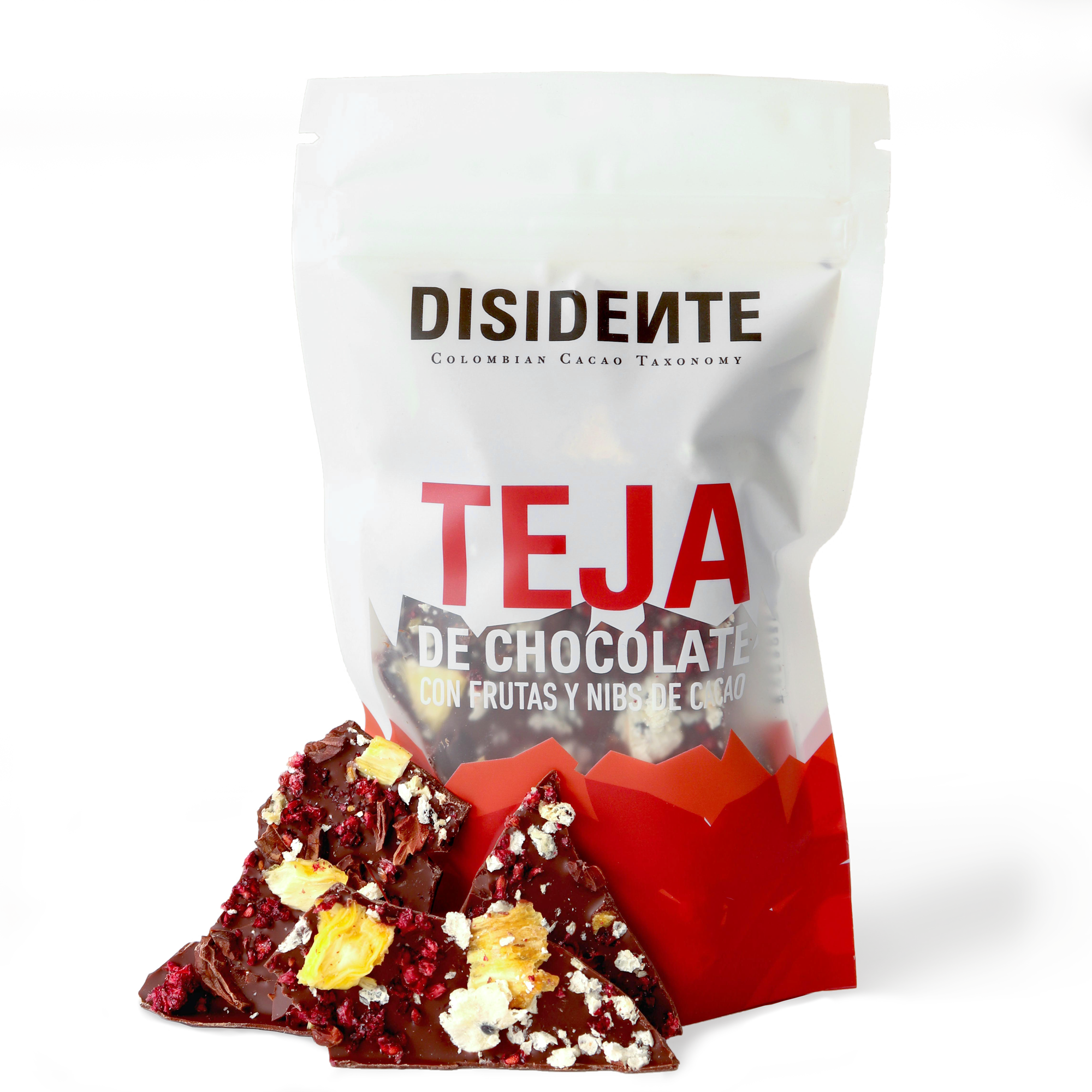Teja de Chocolate, Fruta y Nibs